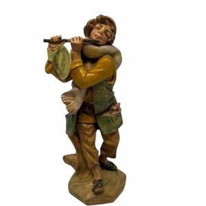 1993 Fontanini Shepard playing flute #347 Hand-painted Made in Italy